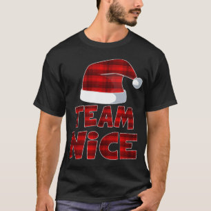 T-shirt Équipe Nice Père Noël Red Plaid Claus Noël Pyjama