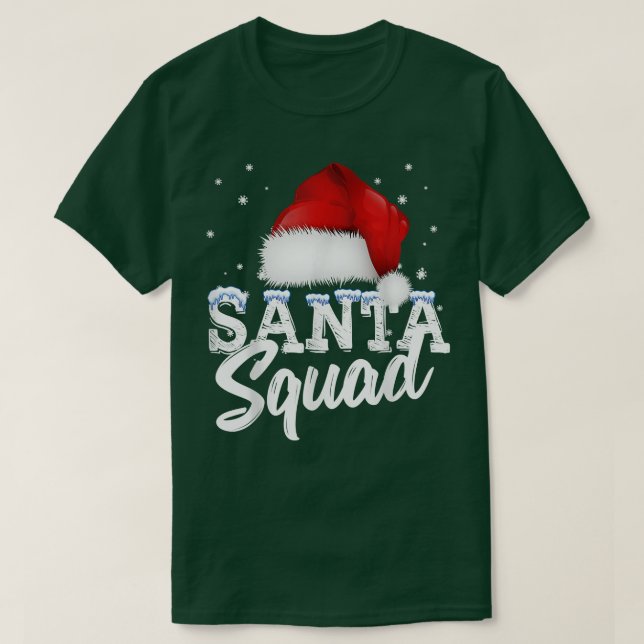 T-shirt Équipe Noël Père Noël Squad Famille Correspondant  (Design devant)