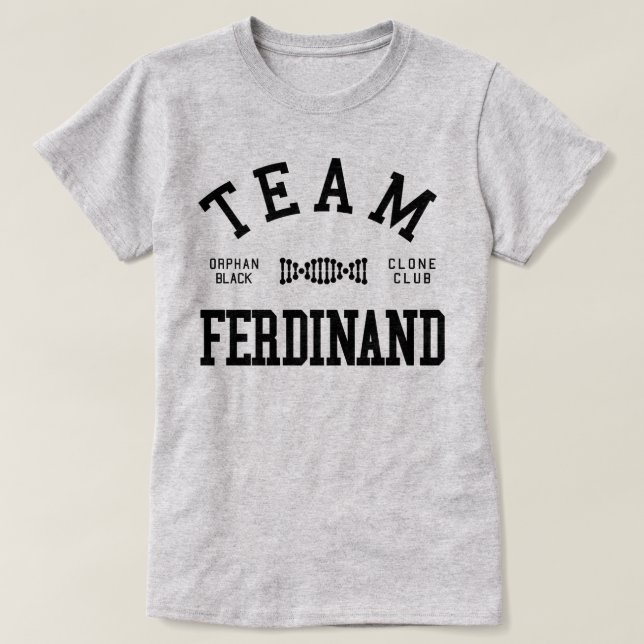 T-shirt Équipe noire orpheline Ferdinand (Design devant)
