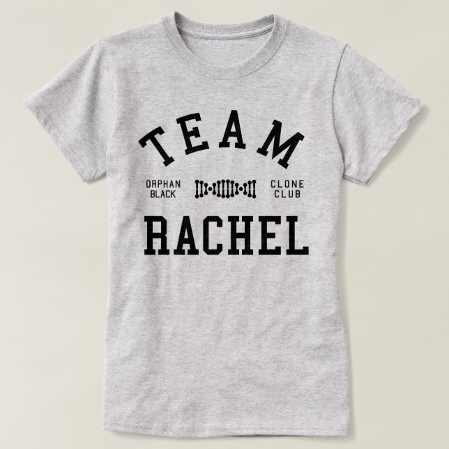 T-shirt Équipe noire orpheline Rachel (Design devant)