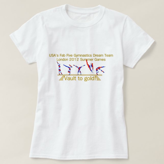 T-shirt Équipe ouvrière 2012 de gymnastique des cinq (Design devant)