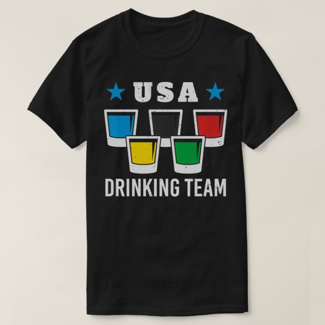 T-shirt Équipe Patriot Olympique USA Boire Beer  (Design devant)