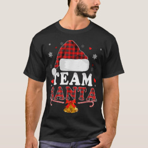 T-shirt Équipe Père Noël Red Plaid T Noël Famille Correspo
