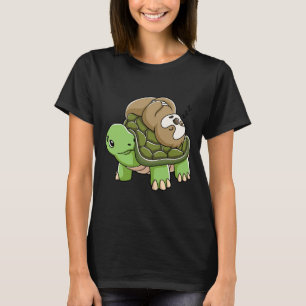 T-shirt Équipe Piggyback Runding Riding Sloth Turtle