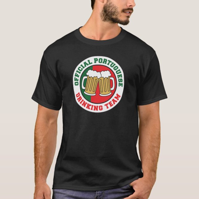 T-shirt Équipe Portugaise Officielle de Boisson Drapeau Po (Devant)