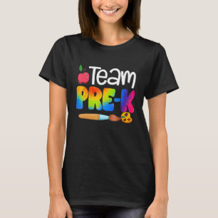 T-shirt Équipe Pré K Tie Dye Retour à l'école Enseignant F