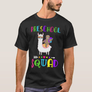 T-shirt Équipe Préscolaire Équipe Llama Sloth Retour À L'É