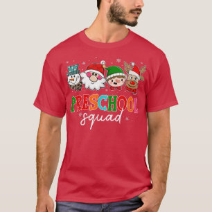T-shirt Équipe préscolaire Père Noël Reindeer Snowman Ense