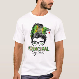 T-shirt Équipe principale Messy Bun Jour de la Saint Patri