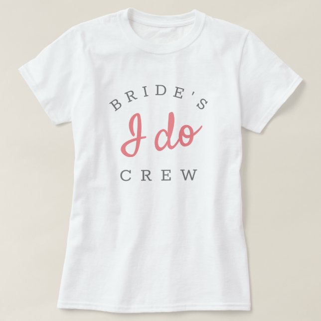 T-shirt Équipe Rose Je Le Fais Rose et Blanc Enterrement d (Design devant)