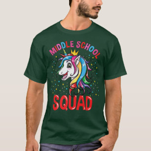 T-shirt Équipe Secondaire Unicorn Girls Retour À L'École 
