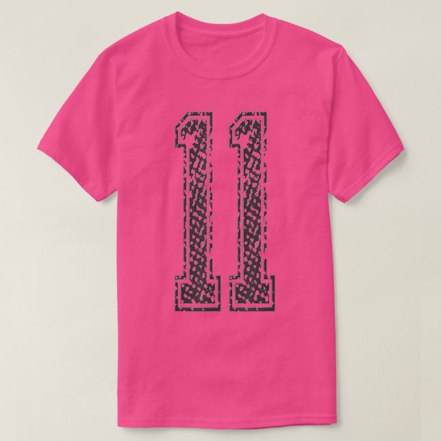 T-shirt Équipe sportive Numéro 11Année 2011Minuit Noire (Design devant)