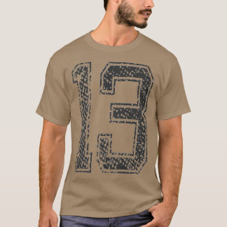 T-shirt Équipe sportive Numéro 13Année 2013Minuit Noir870