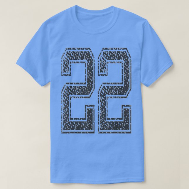 T-shirt Équipe sportive Numéro 22Année 2022Minuit Noire (Design devant)