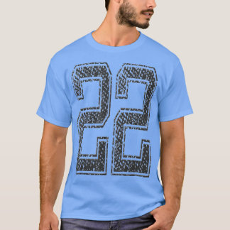 T-shirt Équipe sportive Numéro 22Année 2022Minuit Noire