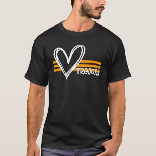 T-shirt Équipe Trojans École Spirit Sports Orange et Blanc
