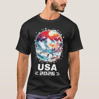T-shirt Équipe USA 2026 États-Unis Unis Sports d'hiver USA