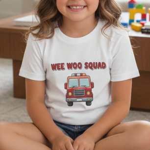 T-shirt Équipe Wee Woo de Camion de Pompiers Mignon pour E