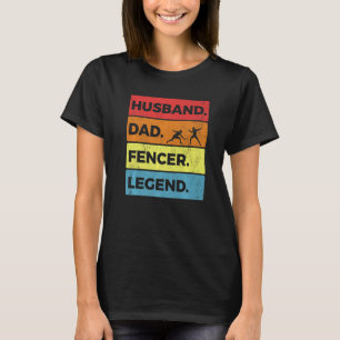 T-shirt Équipement de clôture Mari Vintage Papa Fencer Lég