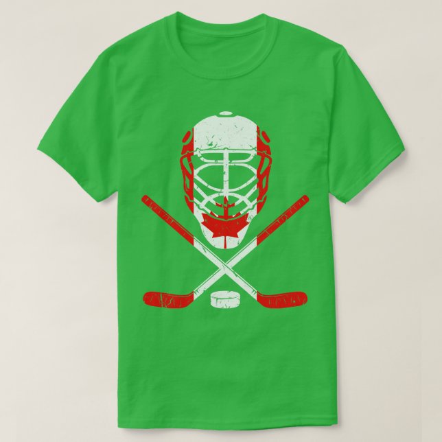 T-shirt Équipement de hockey Drapeau canadien Hockey sur g (Design devant)