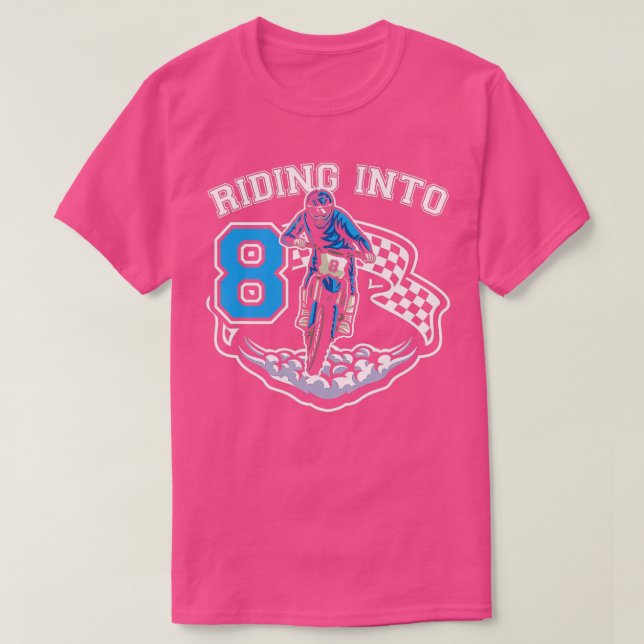 T-shirt Équitation Dans 8 Ans 8e Anniversaire Boy Dirt Vél (Design devant)