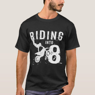 T-shirt Équitation Dans 8 Ans 8e Anniversaire Boy Dirt Vél
