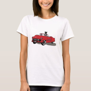 T-shirt Équitation de joie de deux chats