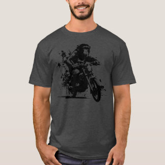 T-shirt équitation de singe sur la moto