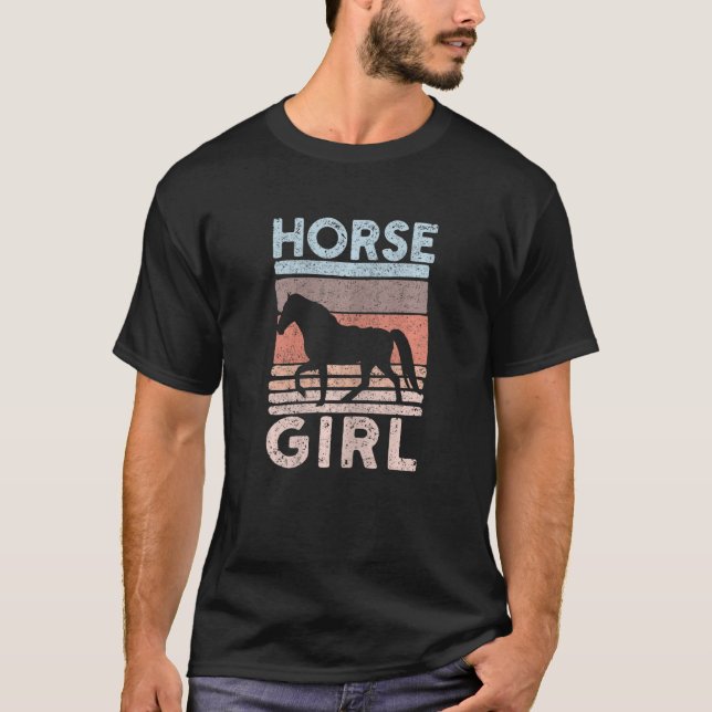 T-shirt Équitation Équitation Equestre Ourse Chevaux Fille (Devant)