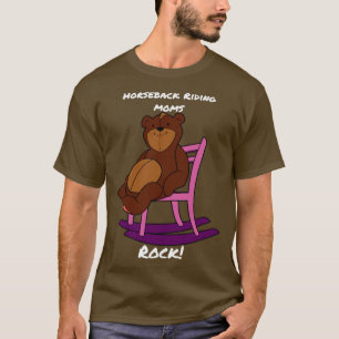 T-shirt Équitation Moms Rock Bear en violet et rose