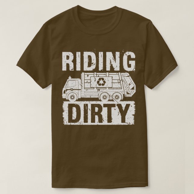 T-shirt équitation sale ordures camion Drôle Garbage Man (Design devant)