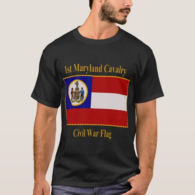 T-shirt ęr Drapeau de guerre civile de cavalerie du (Devant)