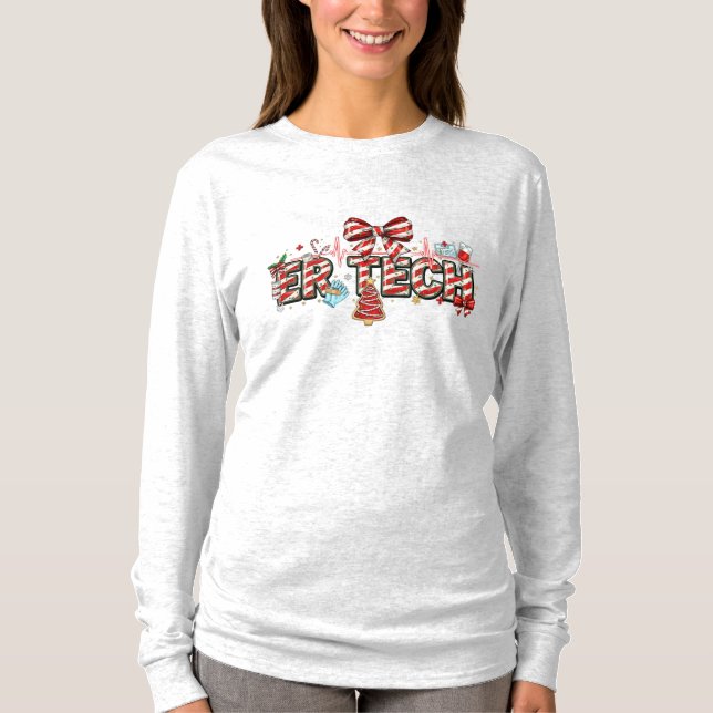 T-shirt ER Tech Christmas Long Sleeve – Holiday ER Tech (Devant)
