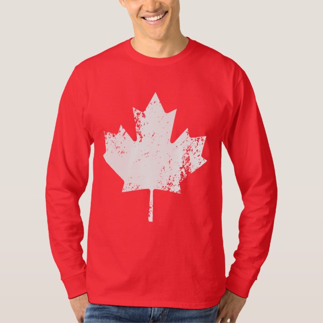 T-shirt Érable grunge de drapeau du Canada - blanc tordu (Devant)