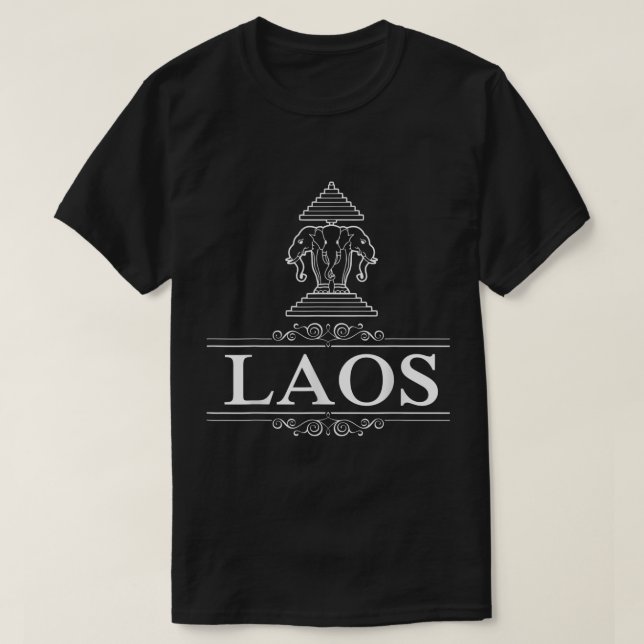 T-shirt Erawan Laos Trois éléphant à tête (Design devant)