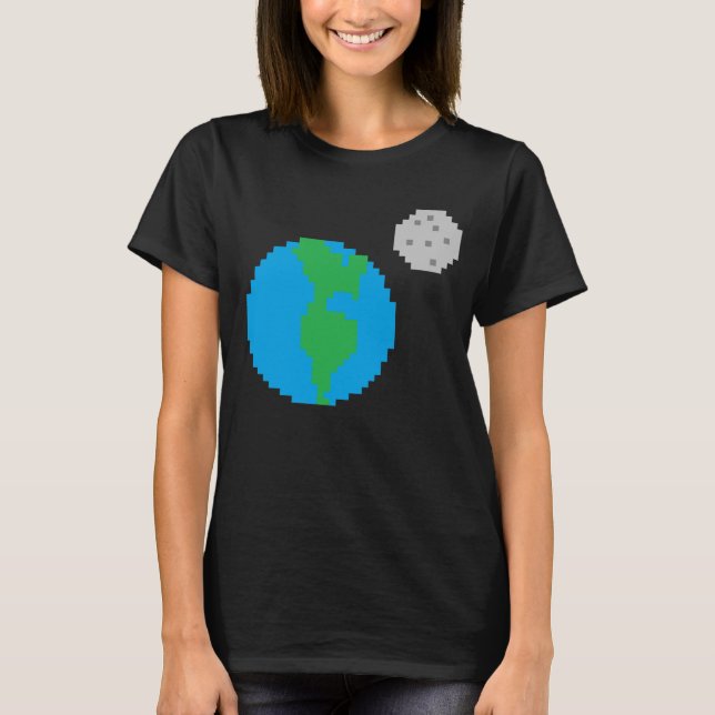 T - Shirt Erde und Mond (Vorderseite)