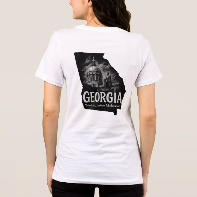 T - Shirt erfasst das Herz und das Erbe Georgiens (Rückseite)