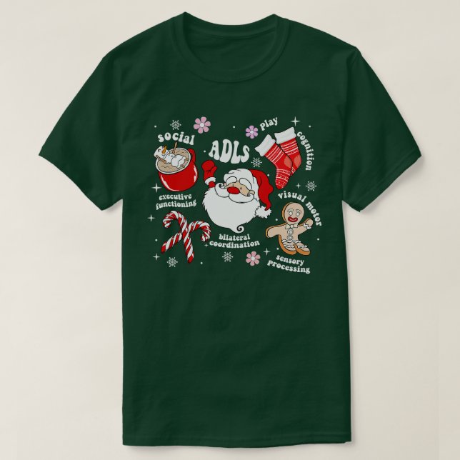 T-shirt Ergothérapie OT Noël Père Noël Noël Fêtes (Design devant)