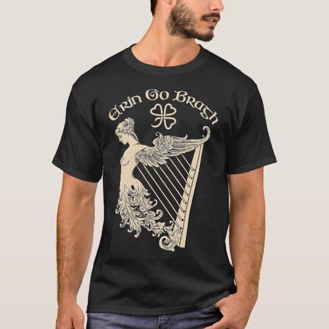 T-shirt Erin Go Bragh Eire Irish Harp Ireland St. Patrick (Devant)