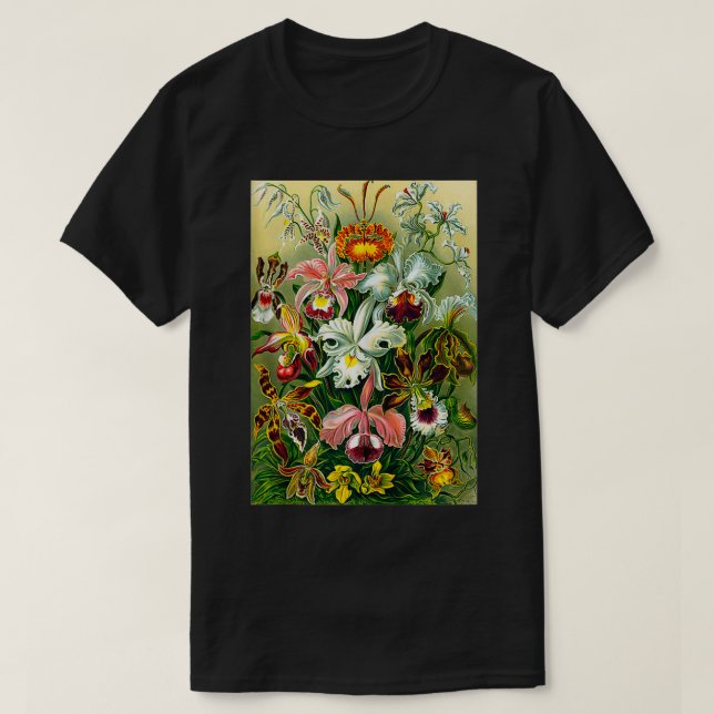 T-shirt Ernst Haeckel Vintage Orchidée botanique biologiqu (Design devant)