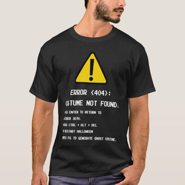 T-shirt Erreur d'Halloween 404 Costume introuvable Coding  (Devant)
