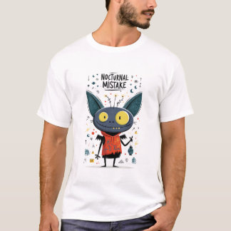 T-shirt Erreur Nocturne Drôle de Personnage d'Alien Vampir