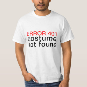 T-shirt Erreur non trouvée 401 de costume de Halloween