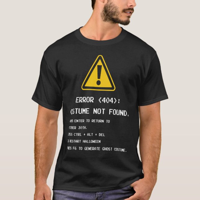 T-shirt Error 404 Costume Not Found - Funny Halloween (Devant)