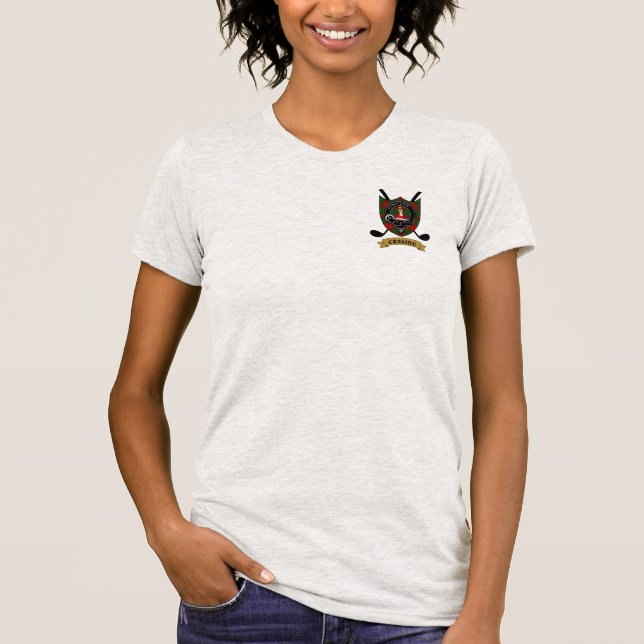 T-shirt Erskine Clan Badge & Tartan Golf (Devant)