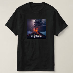 T-shirt Éruption du volcan + éclair - Noir personnalisé