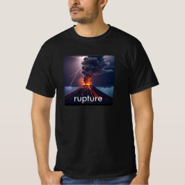 T-shirt Éruption du volcan + éclair - Noir personnalisé