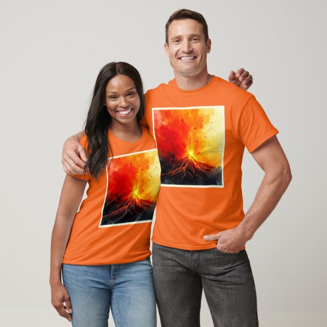 T-shirt Éruption volcanique Art Abstrait (Unisexe)