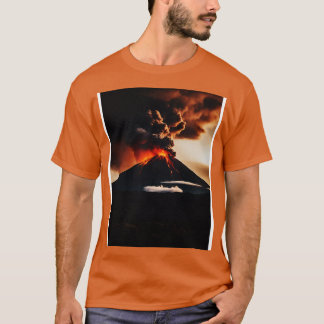 T-shirt Éruption volcanique avec coulée de lave