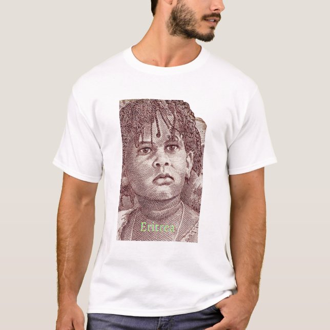 T-shirt Erythréenne 5 Nakfa Bill Girl. (Devant)